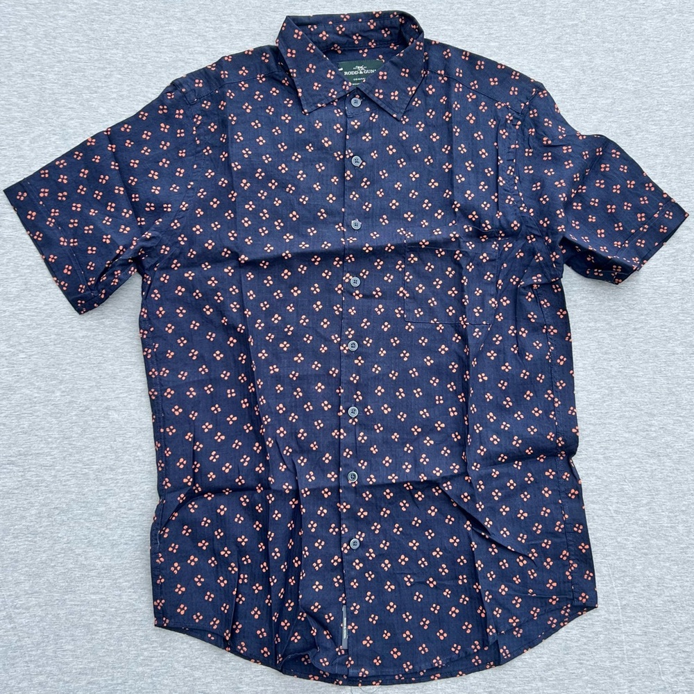 RODD & GUNN Clyde Quay Short Sleeve Original Fit Shirt Navy Small & Medium NWT